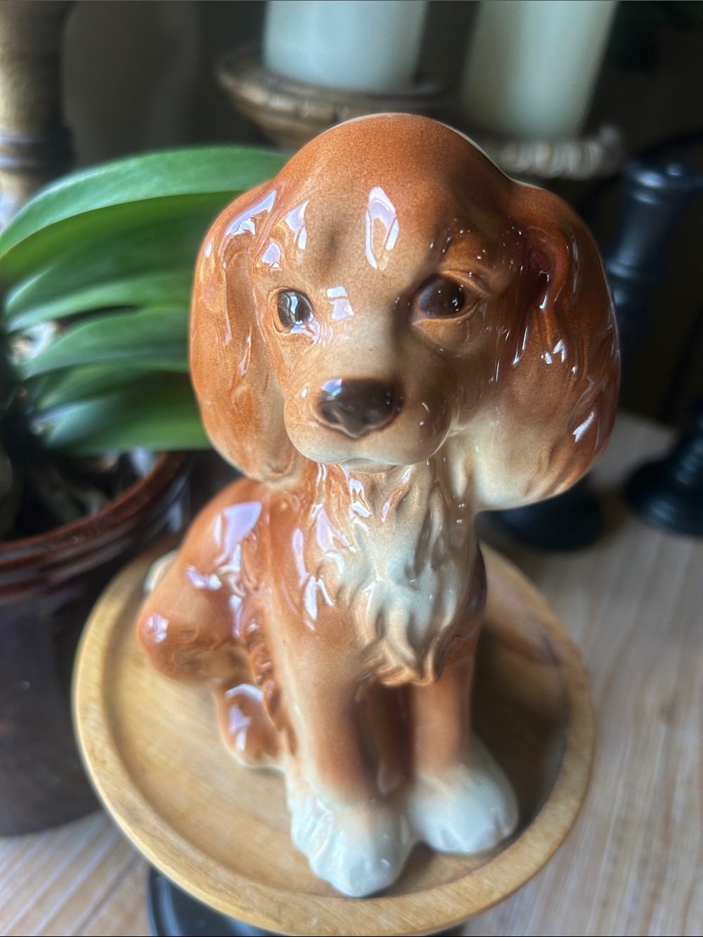 Vintage Royal Copley Cocker Spaniel Dog Pup Figure / Sculpture.